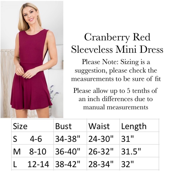 Cranberry Red Sleeveless Mini Dress with Open Back - Picture 15 of 15